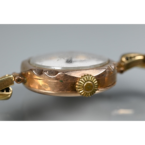 319 - Three various ladies wrist watches - an Eterna 14K on gilt metal expanding strap; a 9ct gold cased w... 