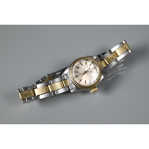 320 - A Rolex Tudor Princess Oyster Sate ladies wristwatch, bi-metal case and link strap, the champagne di... 