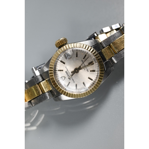 320 - A Rolex Tudor Princess Oyster Sate ladies wristwatch, bi-metal case and link strap, the champagne di... 