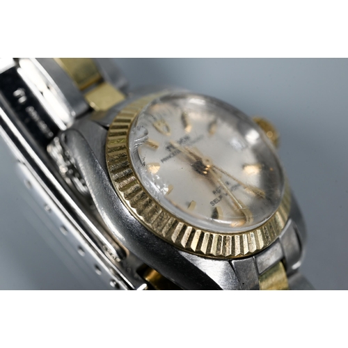 320 - A Rolex Tudor Princess Oyster Sate ladies wristwatch, bi-metal case and link strap, the champagne di... 