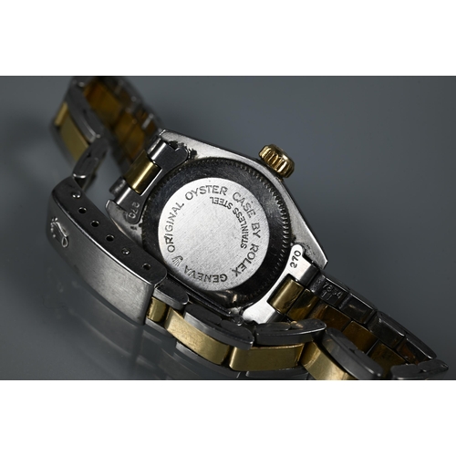 320 - A Rolex Tudor Princess Oyster Sate ladies wristwatch, bi-metal case and link strap, the champagne di... 