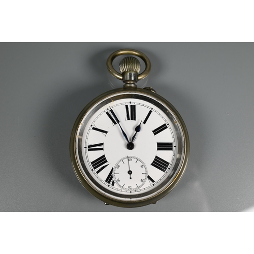 322 - A small Continental white metal cased repeating pocket watch engraved '1882-1907 28th September', to... 