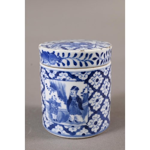 333 - A 19th century Chinese blue and white sleeve vase with four-character Kangxi mark but late Qing dyna... 