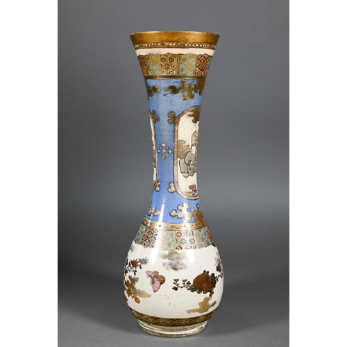 364 - A pair of late 19th century Japanese Satsuma style vases, Meiji period (1868-1912) painted and gilde... 