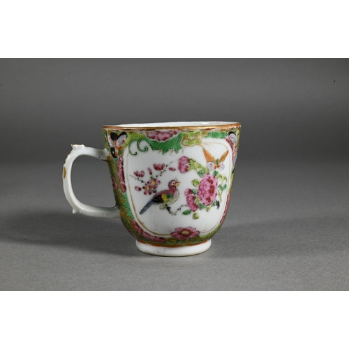 370 - A collection of 19th century Chinese Canton famille rose ceramics including six teacups, nine saucer... 