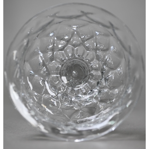 527 - A 19th Century pressed dessert glass with scale design on tapering octagonal stem and domed foot wit... 