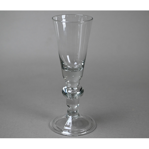 527 - A 19th Century pressed dessert glass with scale design on tapering octagonal stem and domed foot wit... 