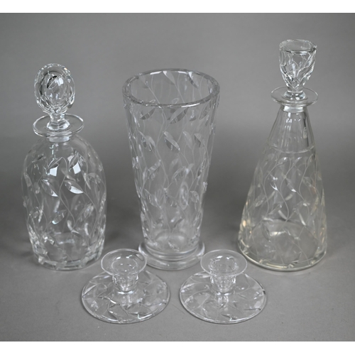 554 - Clyne Farquharson: a leaf-pattern conical decanter, signed and dated (19)39, for John Walsh Walsh, t... 