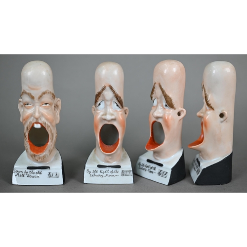 564 - Eleven Schafer & Vater (Germany) novelty 'singing head' ashtrays, including four 'Sweet Adeline'... 