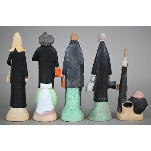 565 - Five Schafer & Vater (Germany) bisque 'concert' figures - Mr Bass, Mr Tenor, The Violinist, Toni... 