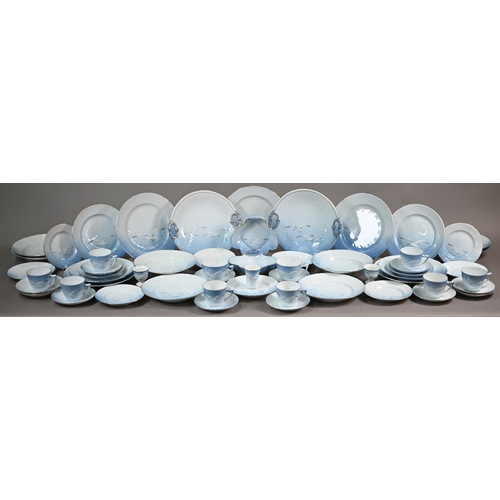 590 - A Bing & Grondahl (Copenhagen) Seagull pattern dinner/tea service with fading blue scale decorat... 