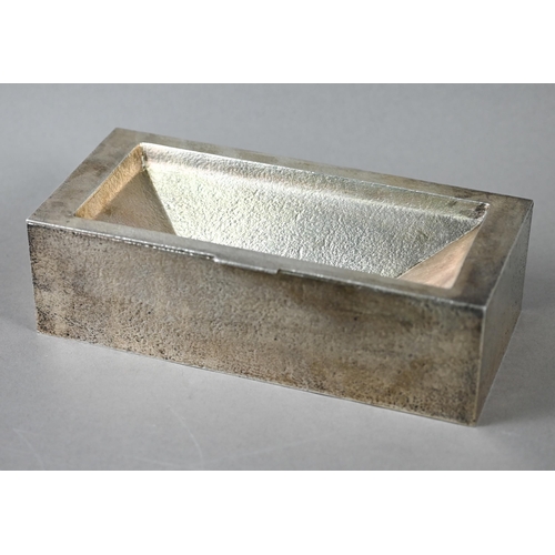 60 - An unusual (possibly bespoke) novelty silver box in the form of a house-brick, with wooden lining, G... 