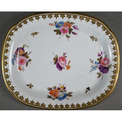 602 - A Regency Staffordshire china part tea service with floral painted and gilded decoration, comprising... 