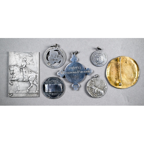 63 - A silver ingot depicting Joan of Arc and Westminster Cathedral, Bromsgrove Guild of Applied Arts, Bi... 