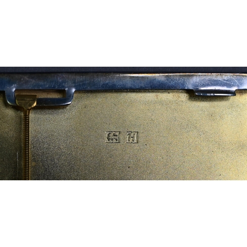 78 - A heavy quality engine-turned cigarette case, W.H. Manton Ltd, Birmingham 1957, 6oz, c/w chamois-lin... 