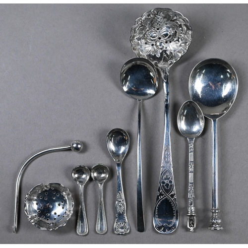 97 - Two cased sets of Art Deco silver coffee spoons, Sheffield 1936/38, to/w a quantity of Georgian, Vic... 