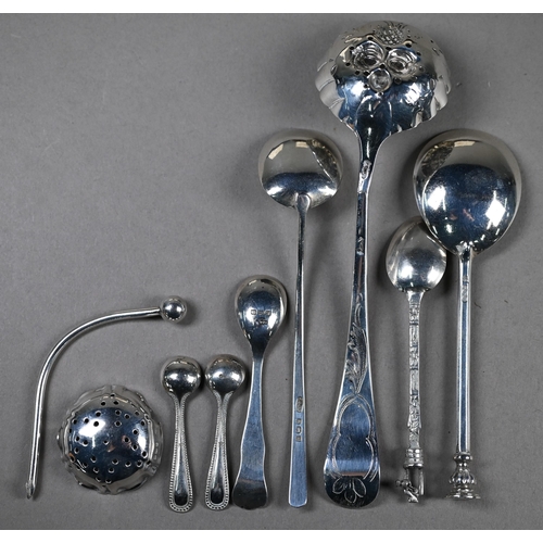 97 - Two cased sets of Art Deco silver coffee spoons, Sheffield 1936/38, to/w a quantity of Georgian, Vic... 