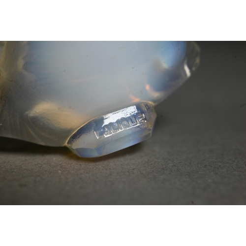 559 - A Lalique opalescent glass fish, 4.6 cm high, impressed 'Lalique' and etched script 'France'