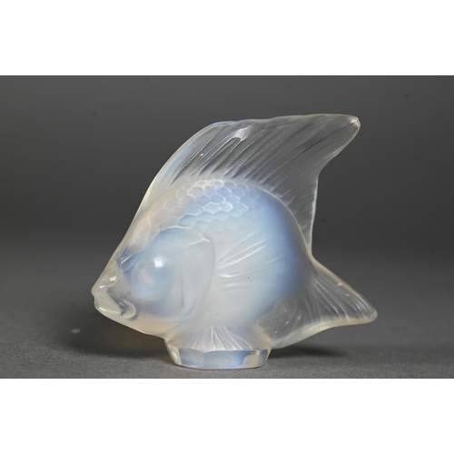 559 - A Lalique opalescent glass fish, 4.6 cm high, impressed 'Lalique' and etched script 'France'