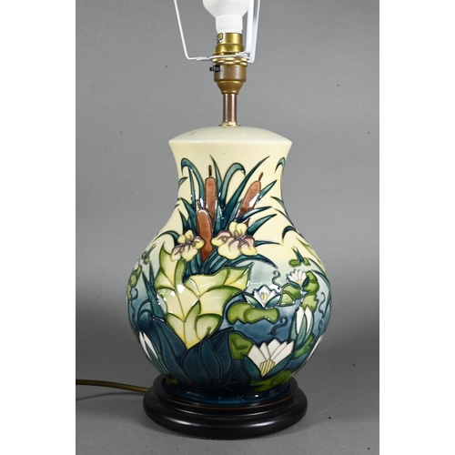 587 - A Moorcroft 'Lamia' table lamp, 27 cm high (to top of ceramic), c/w shade