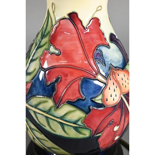 588 - A Moorcroft 'Simeon' table lamp, 22 cm (to top of ceramic), c/w shade