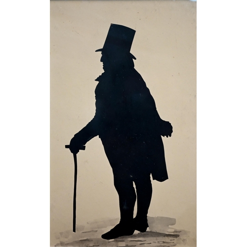 1024 - Six Augustine Edouart full-length silhouettes of gentlemen characters, including schoolmaster, pries... 