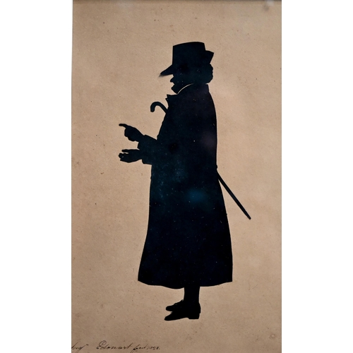 1024 - Six Augustine Edouart full-length silhouettes of gentlemen characters, including schoolmaster, pries... 