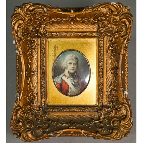 1030 - A portrait miniature on ivory (companion to lot 1029) of a military gentleman - by repute William My... 