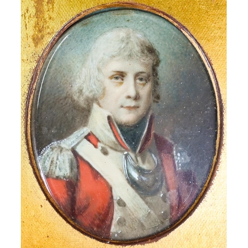 1030 - A portrait miniature on ivory (companion to lot 1029) of a military gentleman - by repute William My... 