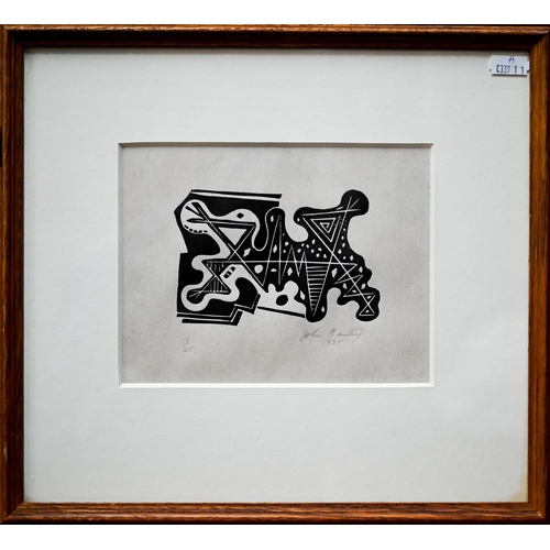 650 - John Banting (1902-1972) - Untitled woodcut, limited edition numbered 7/45, pencil signed and dated ... 
