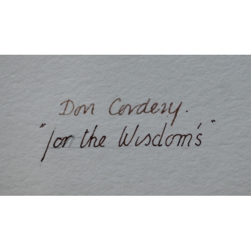 711 - Don Cordery - 'For the Wisdom's', two watercolour studies - seal pup on flat rocks, signed and inscr... 