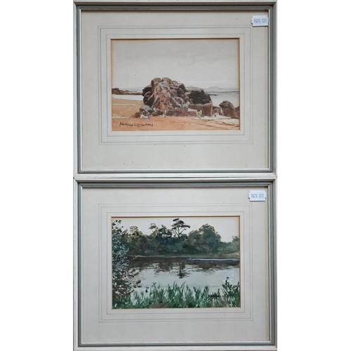 715 - Norman Wilkinson (1878-1971) - Three views - 'Still waters', 'Quiet lake, Romsey' and 'The Beach', w... 