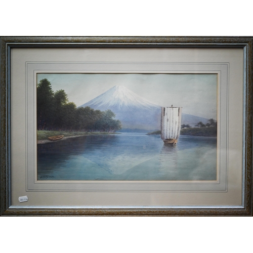 716 - Y Matsumoto - Mount Fuji landscape, watercolour, signed lower left, 29 x 48.5 cm