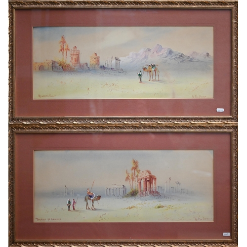 717 - Anton Purigini - A pair of watercolours - 'Algerian Ruin' and 'Temple of Baalbec', signed lower righ... 