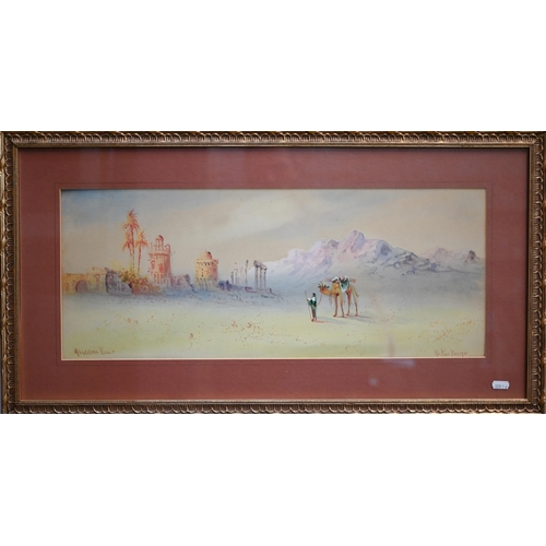 717 - Anton Purigini - A pair of watercolours - 'Algerian Ruin' and 'Temple of Baalbec', signed lower righ... 