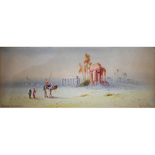 717 - Anton Purigini - A pair of watercolours - 'Algerian Ruin' and 'Temple of Baalbec', signed lower righ... 