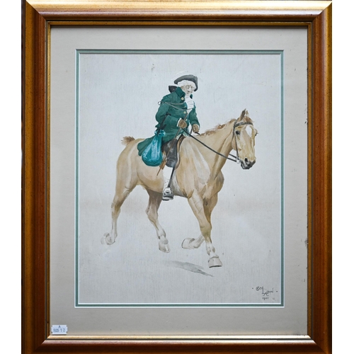 725 - Cecil Aldin (1870-1935) - Figure on horseback, watercolour, signed and dated 1901 lower right, 39 x ... 