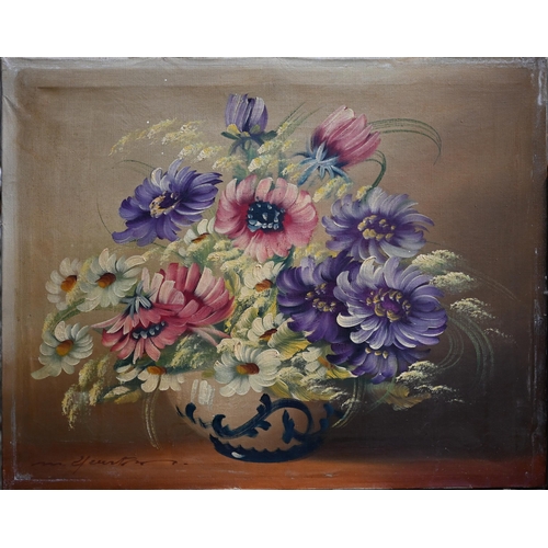 742 - Six various unframed floral still life studies, circa 1930s-1950s, some indistinctly signed, 26 x 38... 