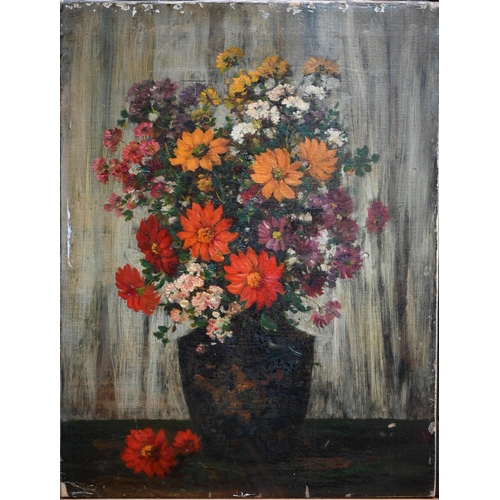 742 - Six various unframed floral still life studies, circa 1930s-1950s, some indistinctly signed, 26 x 38... 