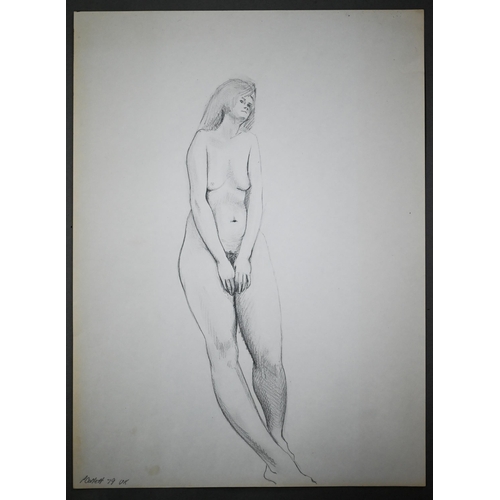 749 - Peter Corlett - Three pencil sketches of a female nude, signed and dated 1979 (folio)