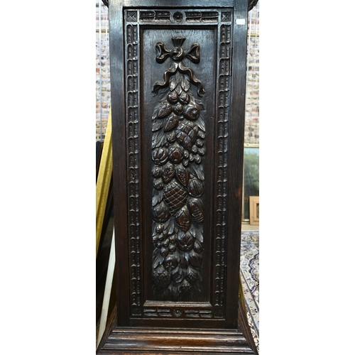 792 - Benjamin Rees, Neath (South Wales), an 18th century 8-day carved oak longcase clock, the arched engr... 