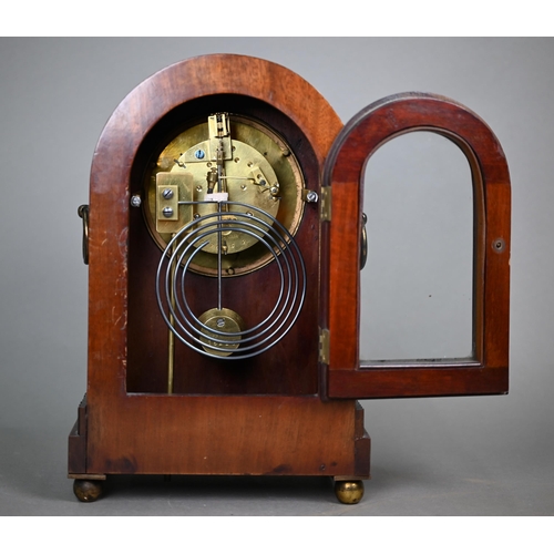 794 - T Snow, Knaresborough, a Regency brass inlaid mahogany cased 8-day repeat twin fusee bracket clock, ... 