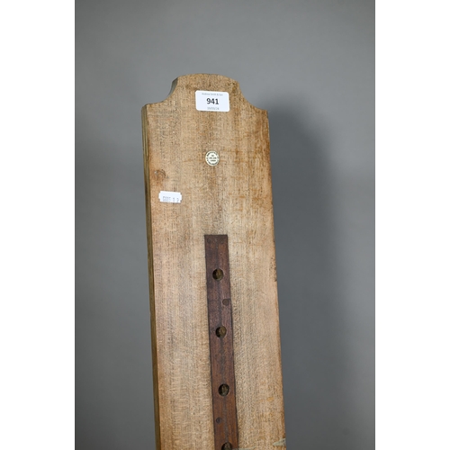 941 - Roberson & Co. London, an antique artists 'donkey' easel, with folding studded brown leather sea... 