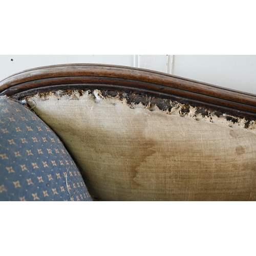 942 - A Regency mahogany framed chaise lounge, the moulded scrolled ends raised on out-splay legs (previou... 