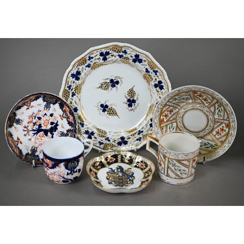 593 - A set of six Royal Crown Derby Imari coffee cans and saucers, 1927, to/w an Imari trio 1976, a 22 cm... 