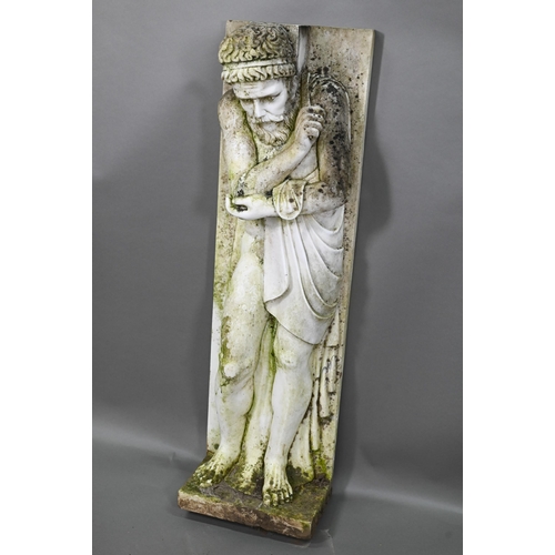 949 - A companion pair of carved alabaster telamon fireplace jambs, as classical Grecian figures, probably... 