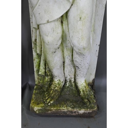 949 - A companion pair of carved alabaster telamon fireplace jambs, as classical Grecian figures, probably... 