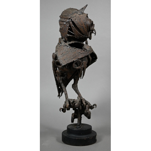 955 - Walenty Pytel (Polish, b 1941) - A brown-patinated steel owl, unsigned, 40 cm highARR may be applica... 