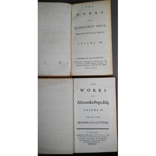 971 - Swift, Jonathan, Works in 8 vols, Edinburgh and Glasgow: Kinkaid, Donaldson and others 1756, full ca... 