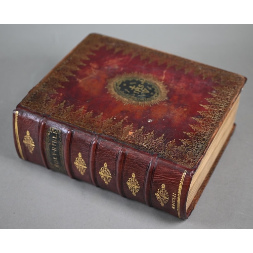 972 - 1752 Book of Common Prayer and St James Holy Bible with fold-out maps, Oxford University, gilt-toole... 